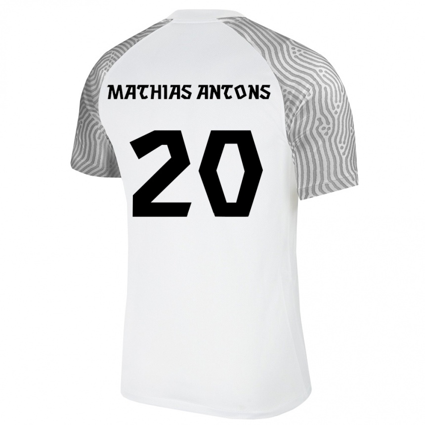 ילדים כדורגל אסטוניה Oskar Mathias Antons #20 לבן אפור הרחק ג'רזי 26-28