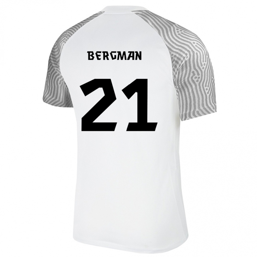 ילדים כדורגל אסטוניה Alexander Bergman #21 לבן אפור הרחק ג'רזי 26-28