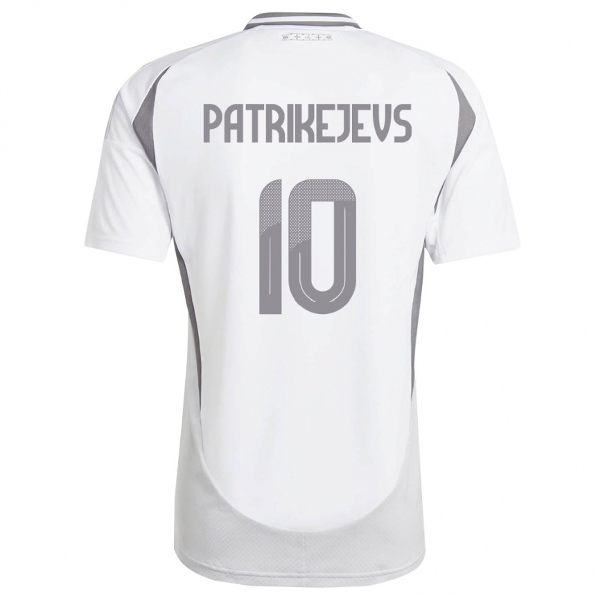 ילדים כדורגל לטביה Ivans Patrikejevs #10 לבן אפור כהה הרחק ג'רזי 26-28