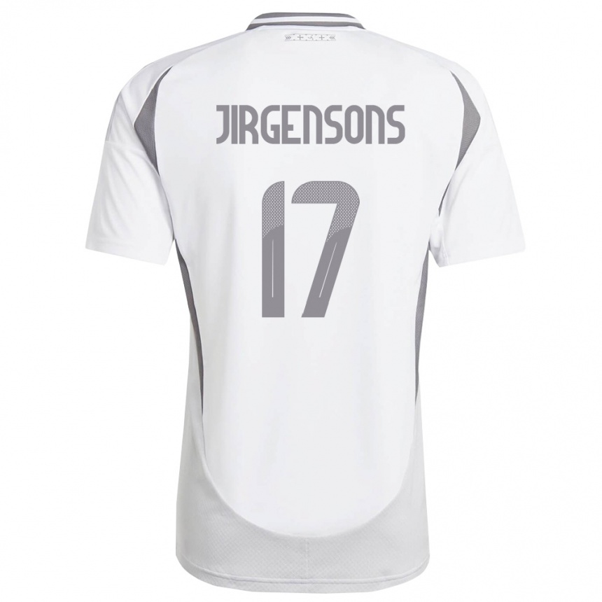 ילדים כדורגל לטביה Bruno Jirgensons #17 לבן אפור כהה הרחק ג'רזי 26-28