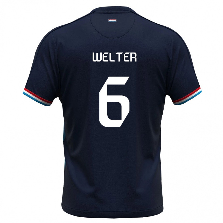 ילדים כדורגל לוקסמבורג Scott Welter #6 כחול מלכותי אדום הרחק ג'רזי 26-28