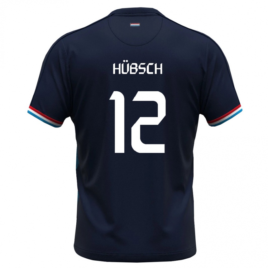 ילדים כדורגל לוקסמבורג Fabrice Hübsch #12 כחול מלכותי אדום הרחק ג'רזי 26-28