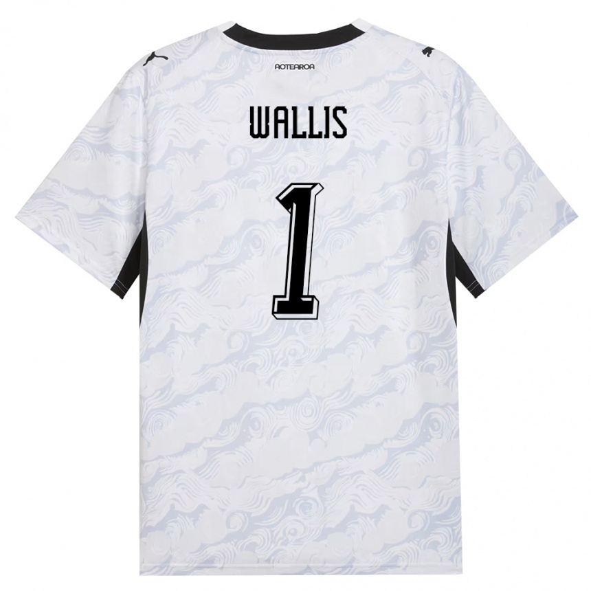 ילדים כדורגל ניו-זילנד Joe Wallis #1 שחור לבן הרחק ג'רזי 26-28