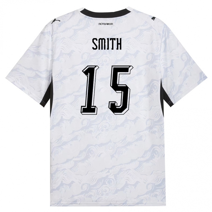ילדים כדורגל ניו-זילנד Jayden Smith #15 שחור לבן הרחק ג'רזי 26-28