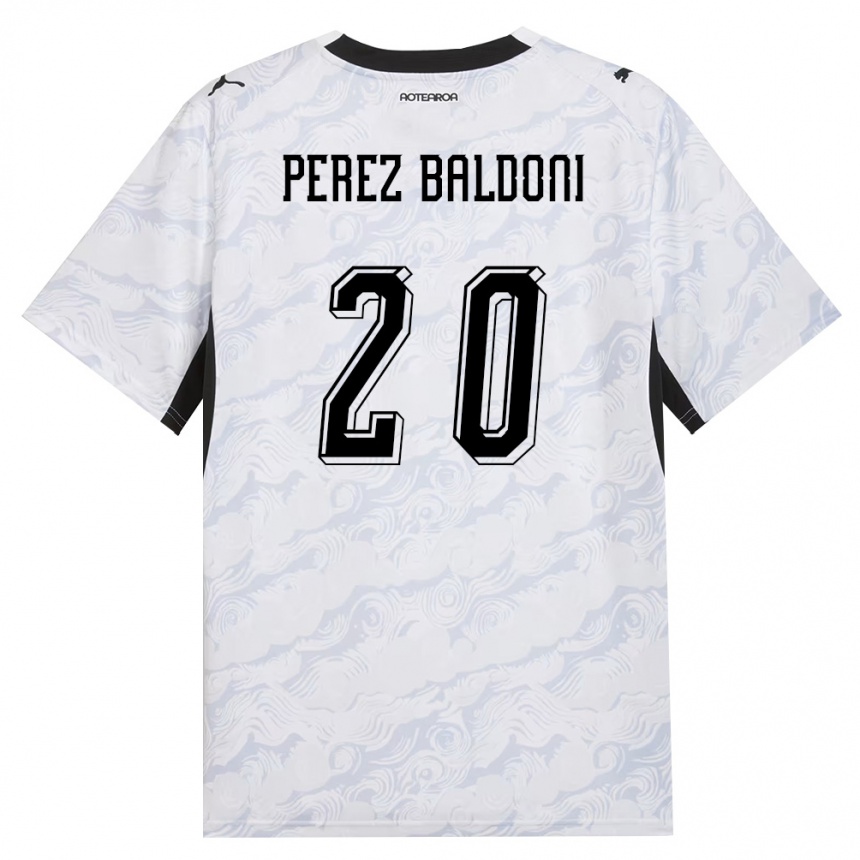 ילדים כדורגל ניו-זילנד Benjamin Perez Baldoni #20 שחור לבן הרחק ג'רזי 26-28