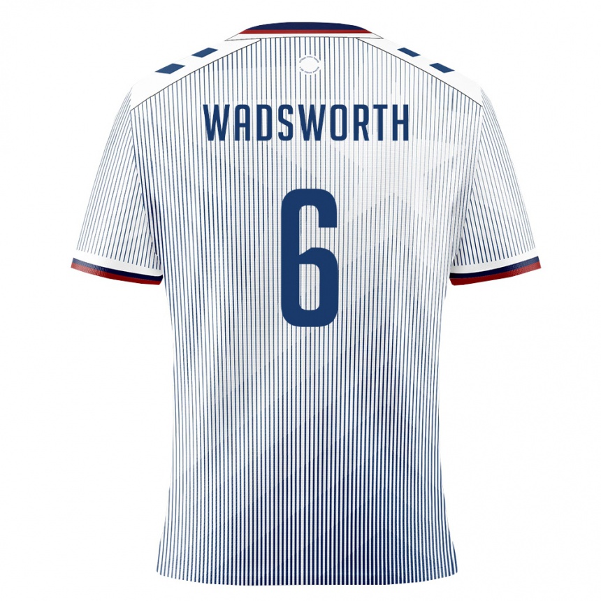 ילדים כדורגל פוארטו ריקו Lleyton Wadsworth #6 כחול מלכותי לבן הרחק ג'רזי 26-28