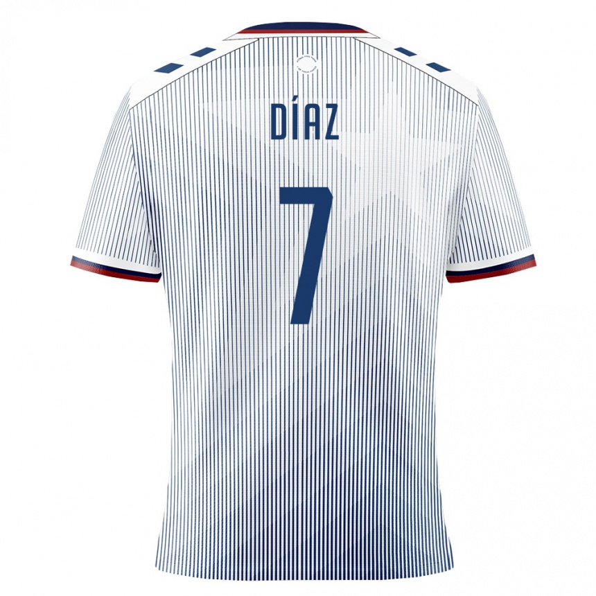 ילדים כדורגל פוארטו ריקו Joldy Díaz #7 כחול מלכותי לבן הרחק ג'רזי 26-28
