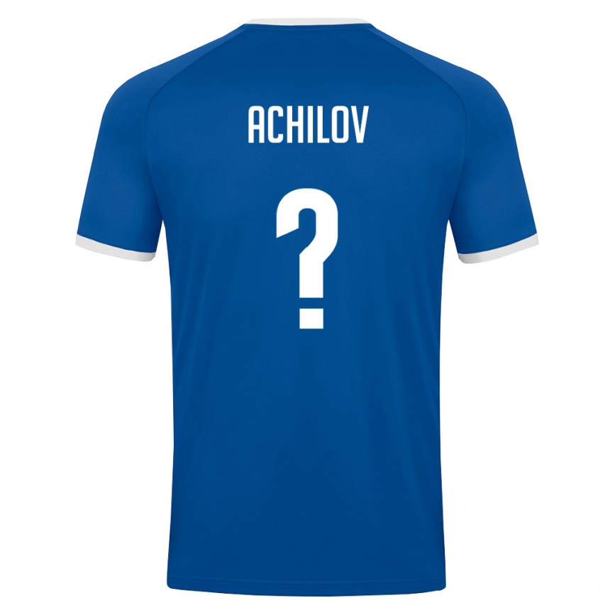 גברים כדורגל אוזבקיסטן Fayz Achilov #0 כחול מלכותי לבן ג'רזי ביתית 26-28