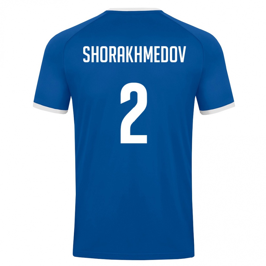 גברים כדורגל אוזבקיסטן Shorakhim Shorakhmedov #2 כחול מלכותי לבן ג'רזי ביתית 26-28