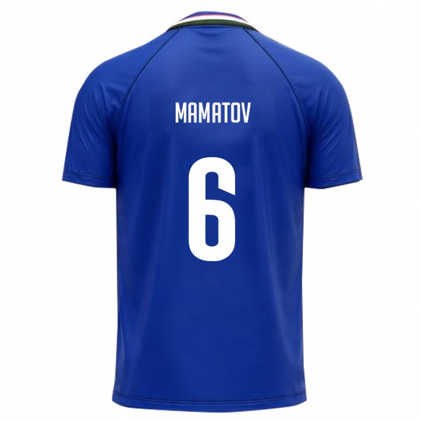 גברים כדורגל אוזבקיסטן Mukhammadjon Mamatov #6 כחול מלכותי לבן ג'רזי ביתית 26-28