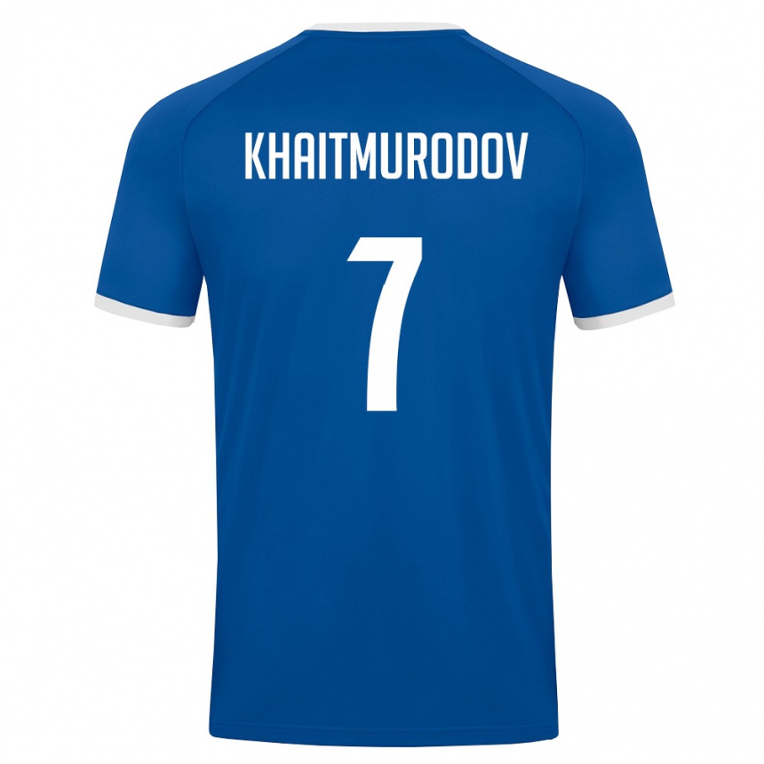גברים כדורגל אוזבקיסטן Farrukh Khaitmurodov #7 כחול מלכותי לבן ג'רזי ביתית 26-28