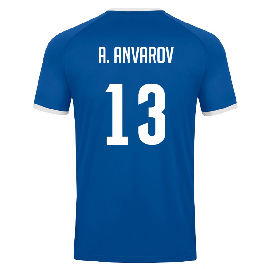 גברים כדורגל אוזבקיסטן Abdumalik Anvarov #13 כחול מלכותי לבן ג'רזי ביתית 26-28