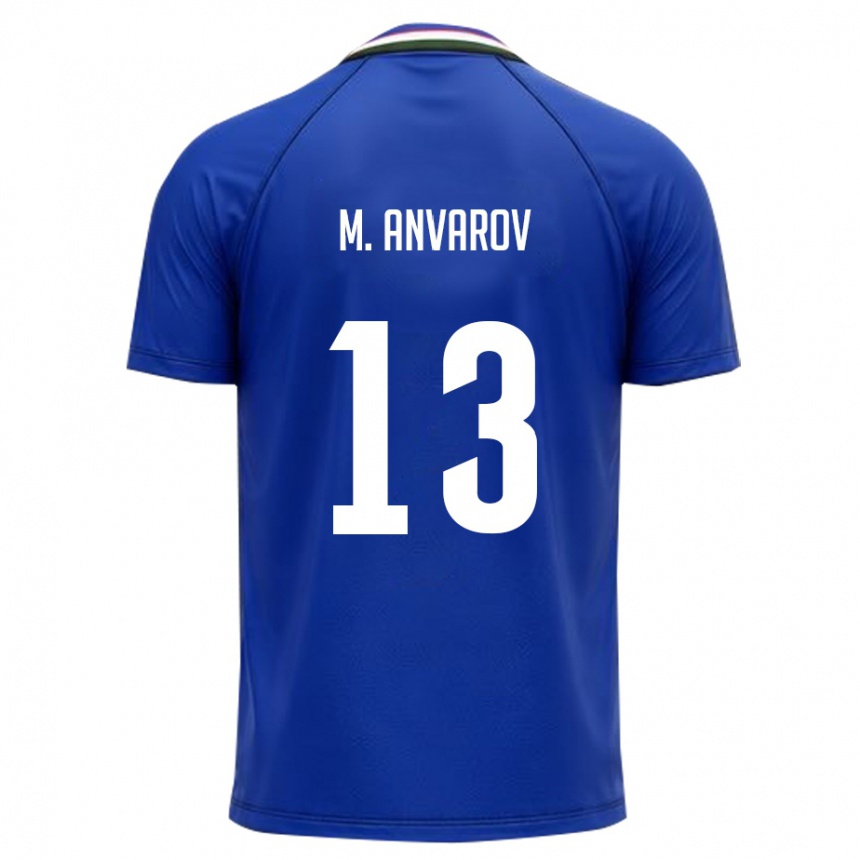 גברים כדורגל אוזבקיסטן Mirjalol Anvarov #13 כחול מלכותי לבן ג'רזי ביתית 26-28