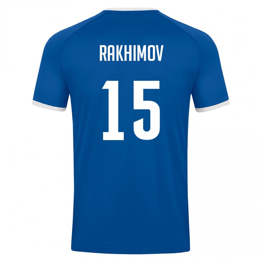 גברים כדורגל אוזבקיסטן Sarvar Rakhimov #15 כחול מלכותי לבן ג'רזי ביתית 26-28