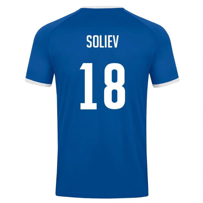 גברים כדורגל אוזבקיסטן Abdulvosid Soliev #18 כחול מלכותי לבן ג'רזי ביתית 26-28