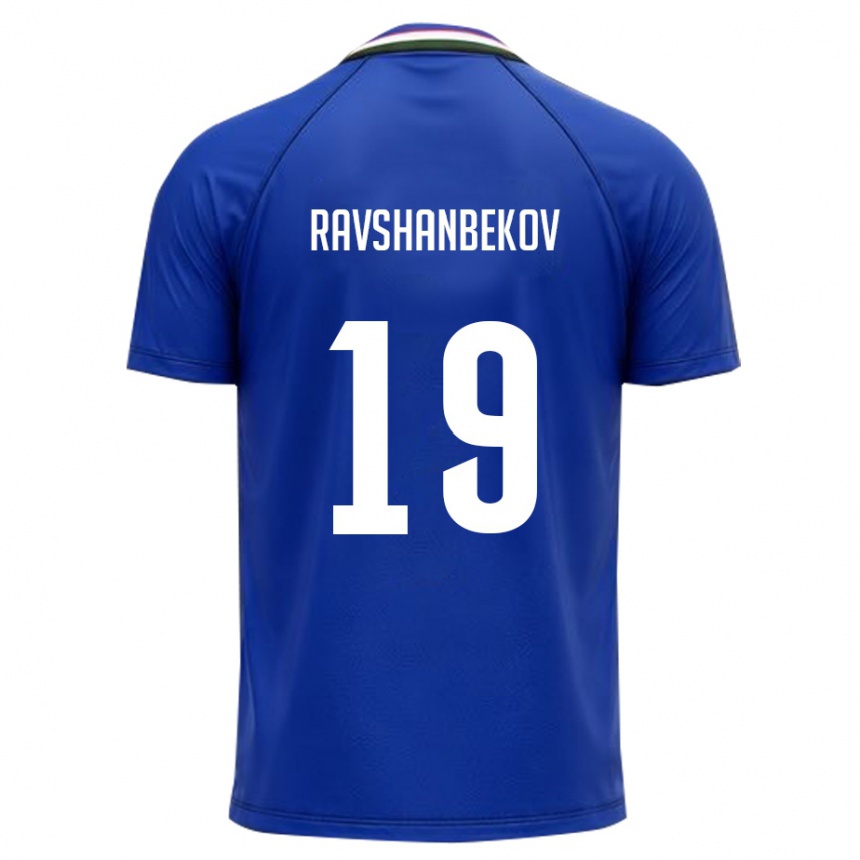 גברים כדורגל אוזבקיסטן Akhrorbek Ravshanbekov #19 כחול מלכותי לבן ג'רזי ביתית 26-28