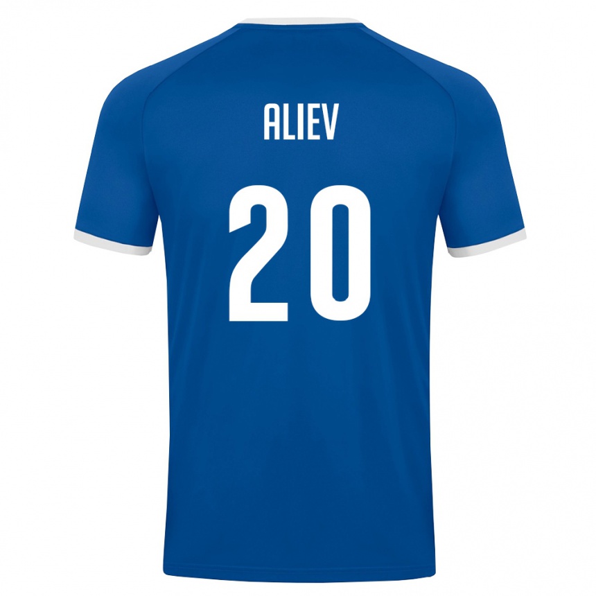 גברים כדורגל אוזבקיסטן Rustam Aliev #20 כחול מלכותי לבן ג'רזי ביתית 26-28