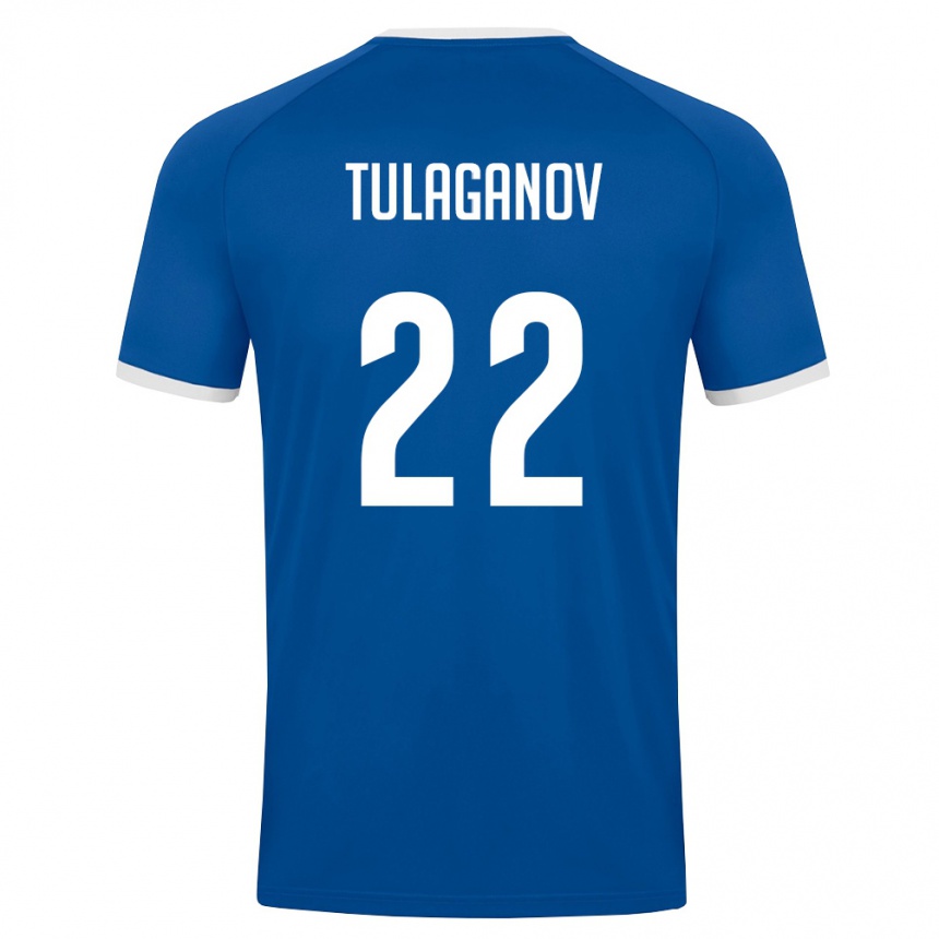 גברים כדורגל אוזבקיסטן Davron Tulaganov #22 כחול מלכותי לבן ג'רזי ביתית 26-28