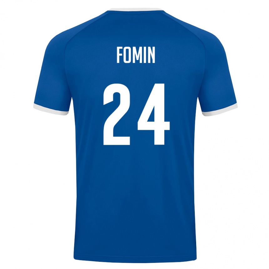 גברים כדורגל אוזבקיסטן Rustambek Fomin #24 כחול מלכותי לבן ג'רזי ביתית 26-28