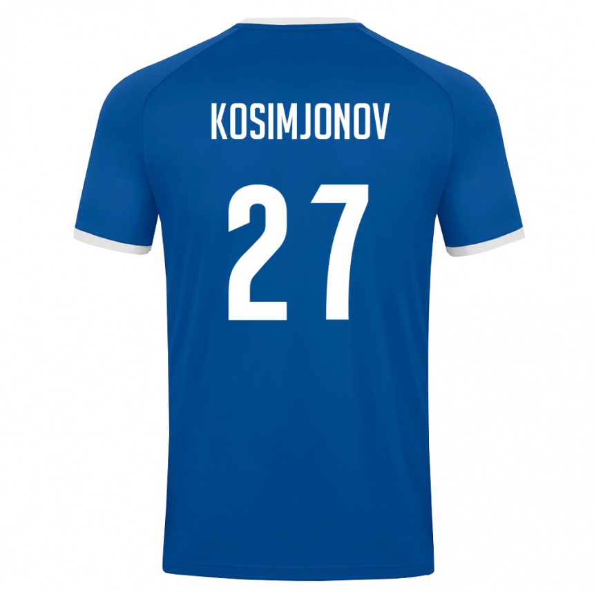 גברים כדורגל אוזבקיסטן Asadbek Kosimjonov #27 כחול מלכותי לבן ג'רזי ביתית 26-28