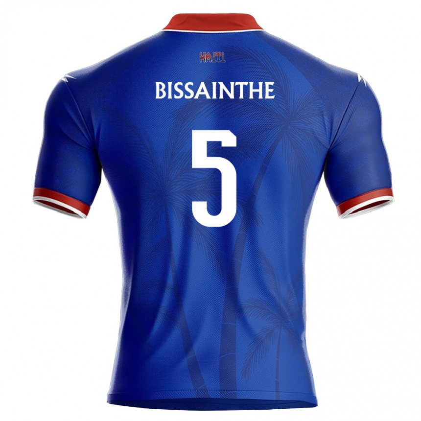 גברים כדורגל האיטי Bicou Bissainthe #5 כחול אדום לבן ג'רזי ביתית 26-28
