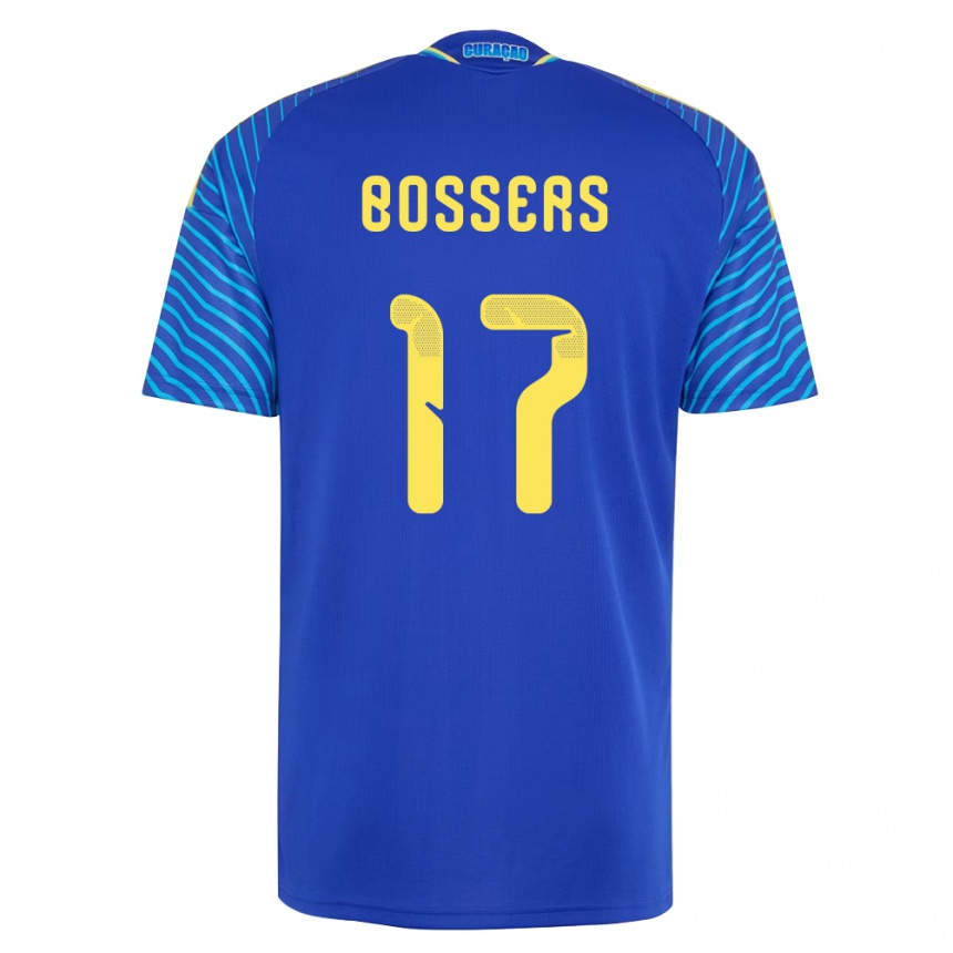 גברים כדורגל קוראסאו Milo Bossers #17 כהה לבן ג'רזי ביתית 26-28