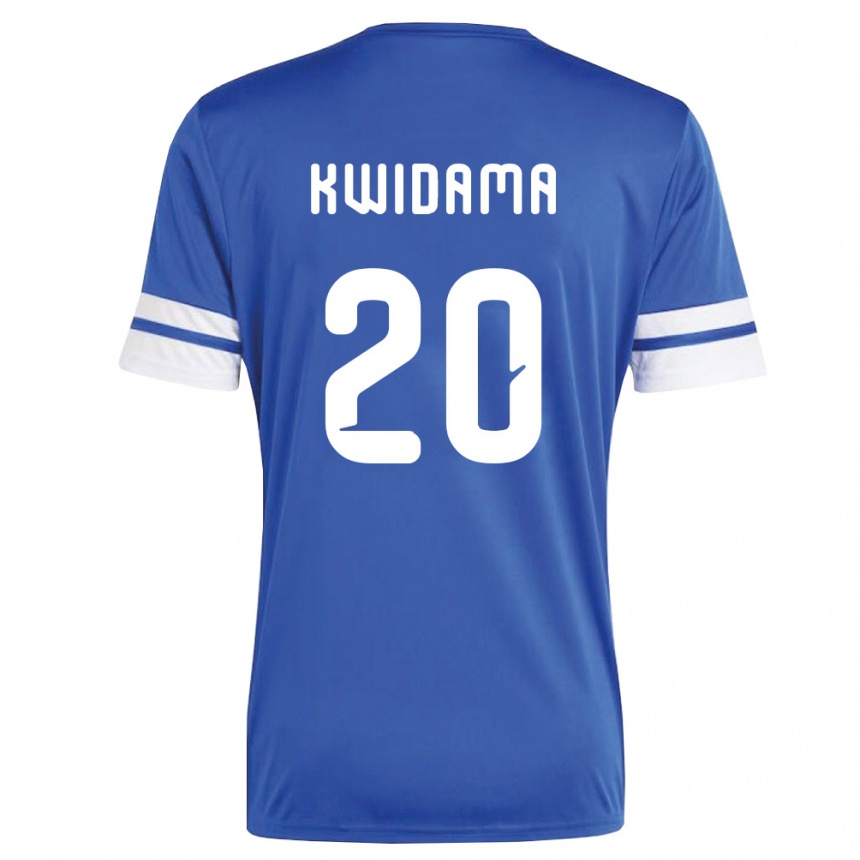 גברים כדורגל קוראסאו Jowendrick Kwidama #20 כהה לבן ג'רזי ביתית 26-28