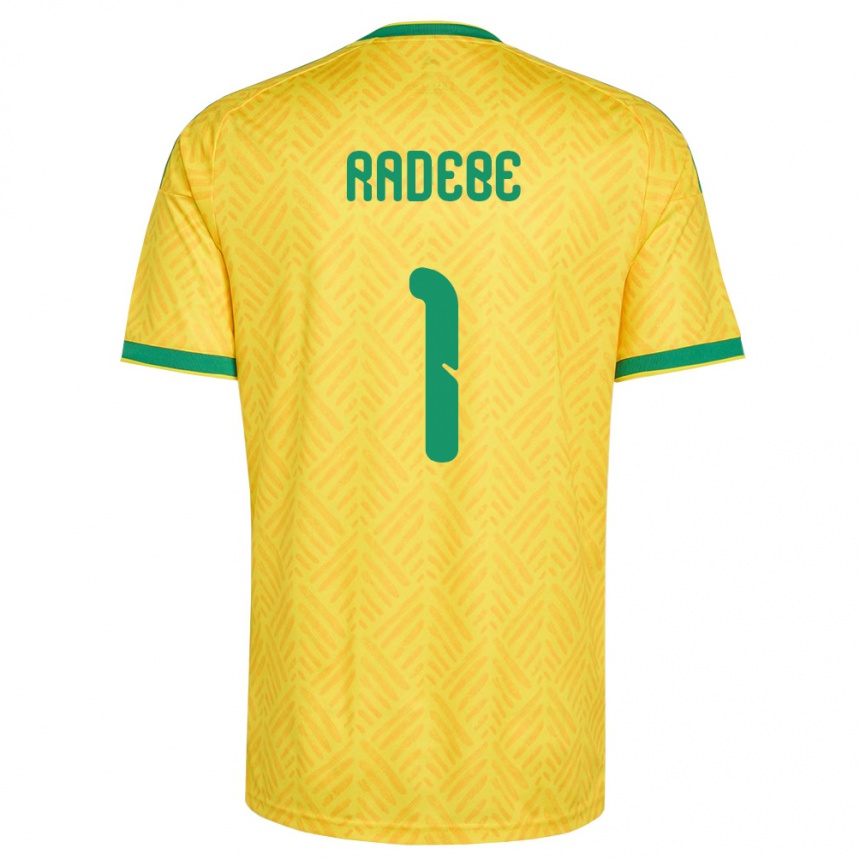 גברים כדורגל דרום אפריקה Lwandiso Radebe #1 צהוב ירוק ג'רזי ביתית 26-28
