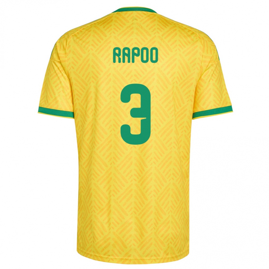 גברים כדורגל דרום אפריקה Neo Rapoo #3 צהוב ירוק ג'רזי ביתית 26-28