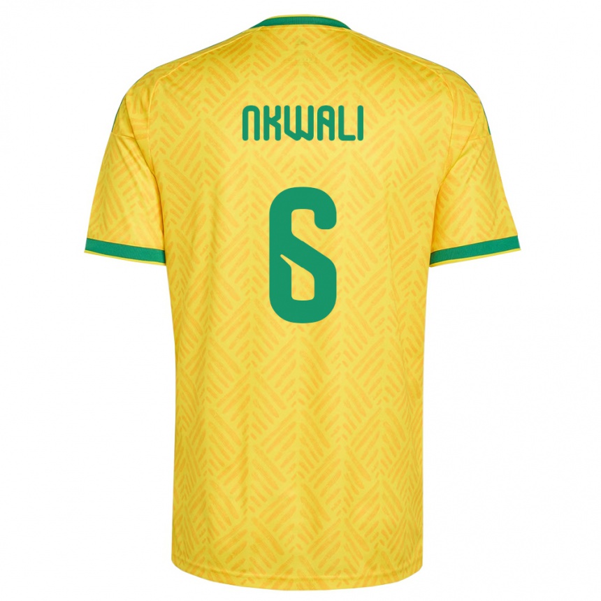 גברים כדורגל דרום אפריקה Siviwe Nkwali #6 צהוב ירוק ג'רזי ביתית 26-28