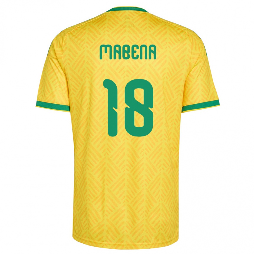 גברים כדורגל דרום אפריקה Siyabonga Mabena #18 צהוב ירוק ג'רזי ביתית 26-28