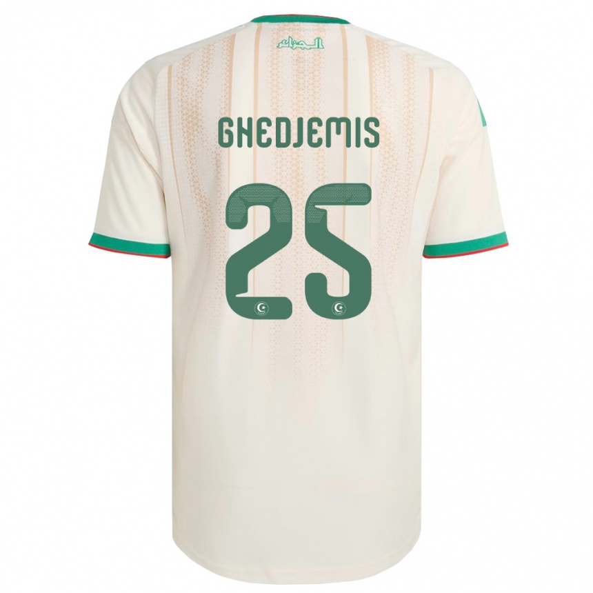 גברים כדורגל אלג'יריה Farès Ghedjemis #25 שמנת ירוק אדום ג'רזי ביתית 26-28