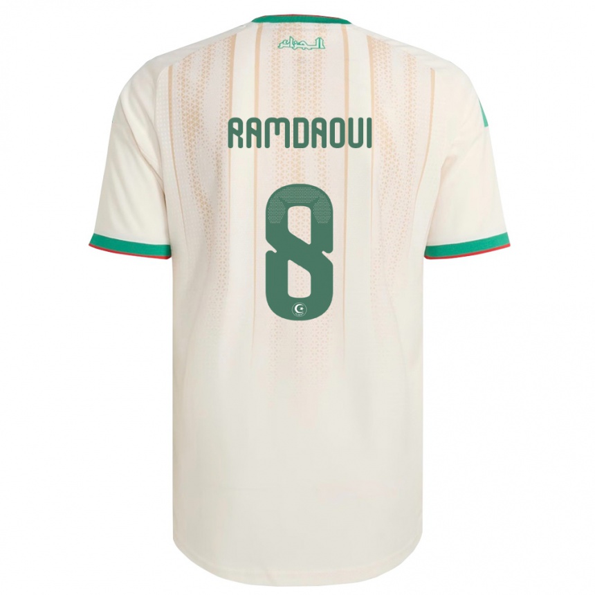 גברים כדורגל אלג'יריה Mohamed El Amine Ramdaoui #8 שמנת ירוק אדום ג'רזי ביתית 26-28