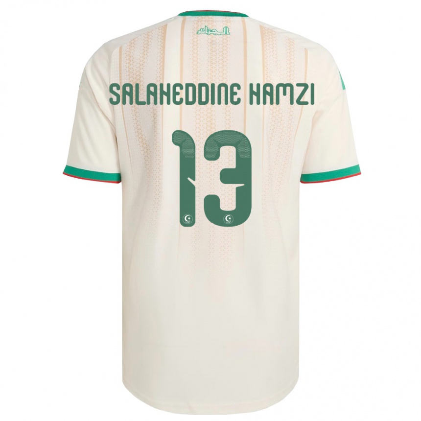 גברים כדורגל אלג'יריה Anes Salaheddine Hamzi #13 שמנת ירוק אדום ג'רזי ביתית 26-28