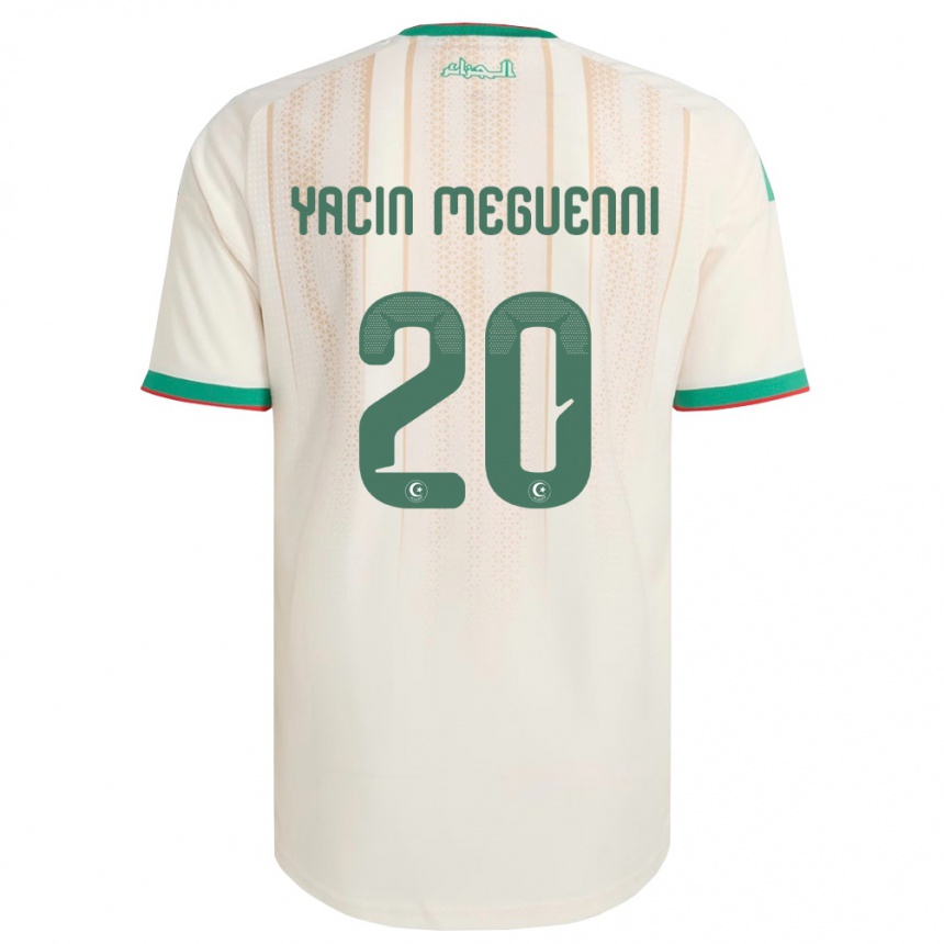 גברים כדורגל אלג'יריה Mohamed Yacin Meguenni #20 שמנת ירוק אדום ג'רזי ביתית 26-28