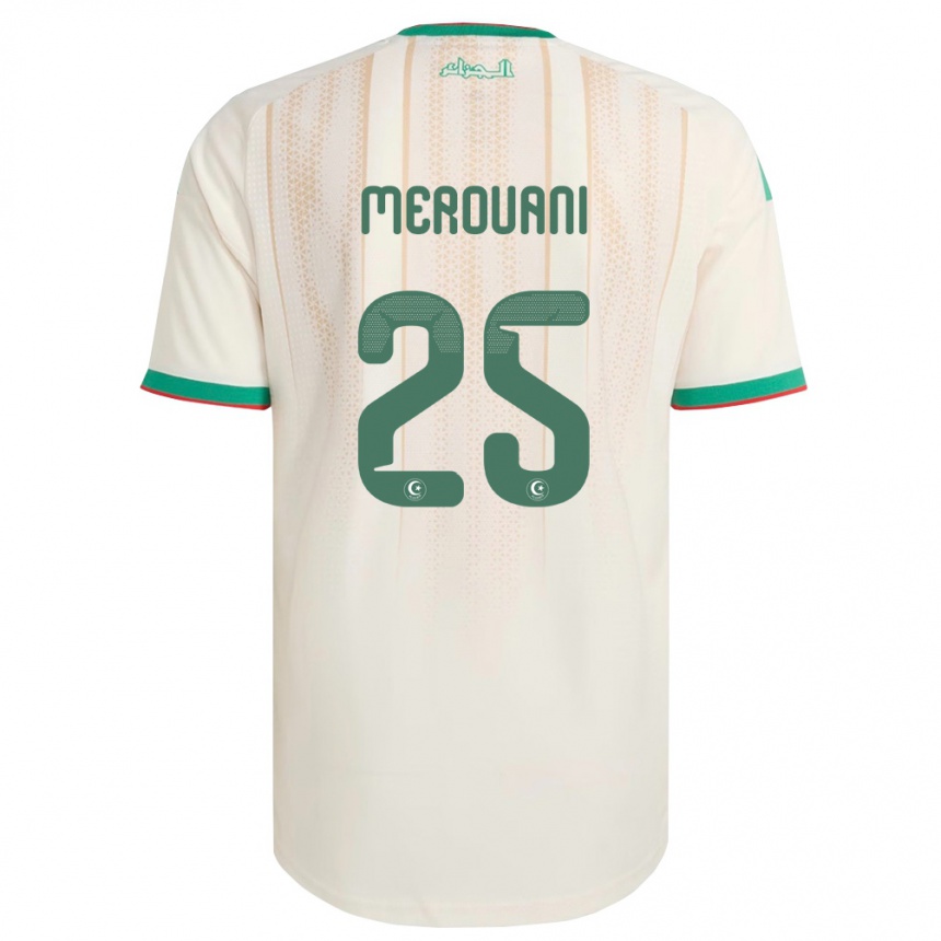 גברים כדורגל אלג'יריה Djibril Merouani #25 שמנת ירוק אדום ג'רזי ביתית 26-28
