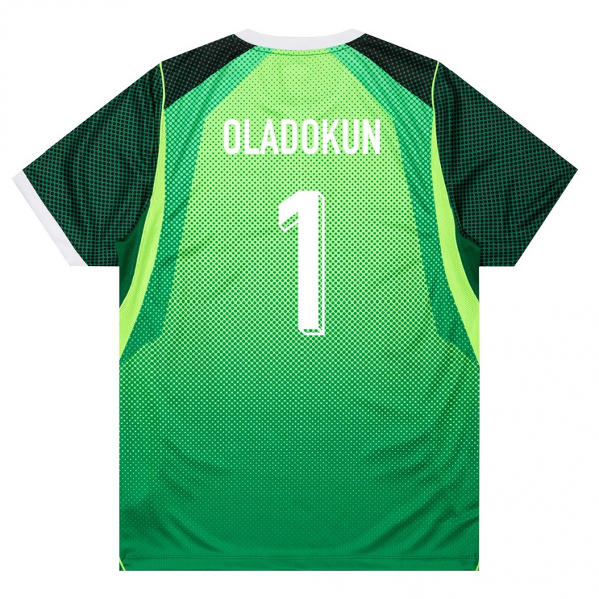 גברים כדורגל ניגריה Tomiwa Oladokun #1 ירוק לבן ג'רזי ביתית 26-28