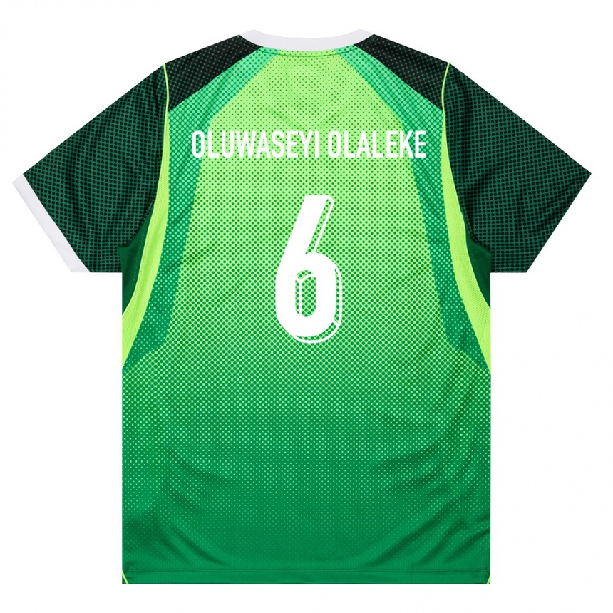גברים כדורגל ניגריה Jeremiah Oluwaseyi Olaleke #6 ירוק לבן ג'רזי ביתית 26-28
