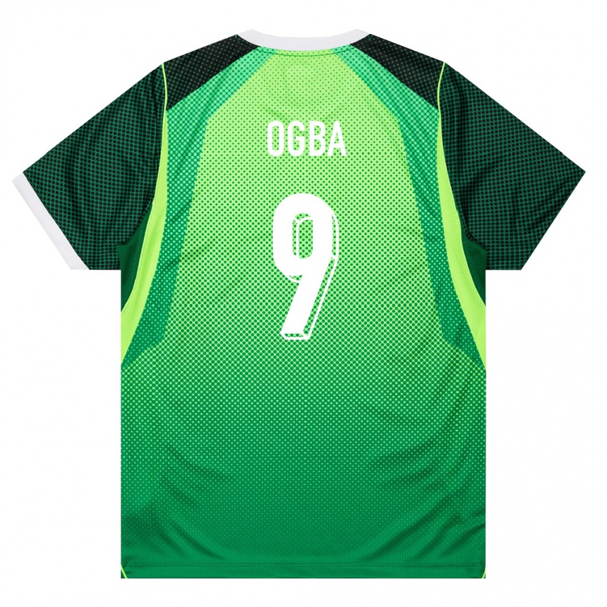 גברים כדורגל ניגריה Ifeanyi Ogba #9 ירוק לבן ג'רזי ביתית 26-28