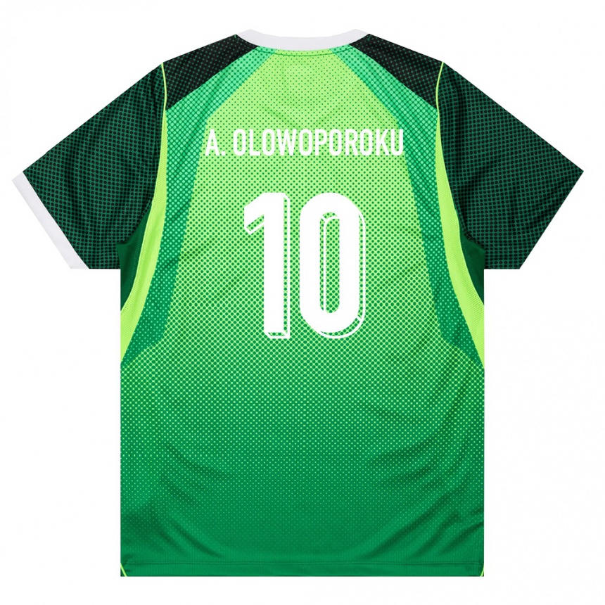 גברים כדורגל ניגריה Ifeoluwa Adewale Olowoporoku #10 ירוק לבן ג'רזי ביתית 26-28