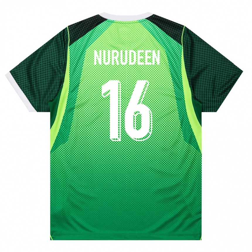 גברים כדורגל ניגריה Badmus Nurudeen #16 ירוק לבן ג'רזי ביתית 26-28