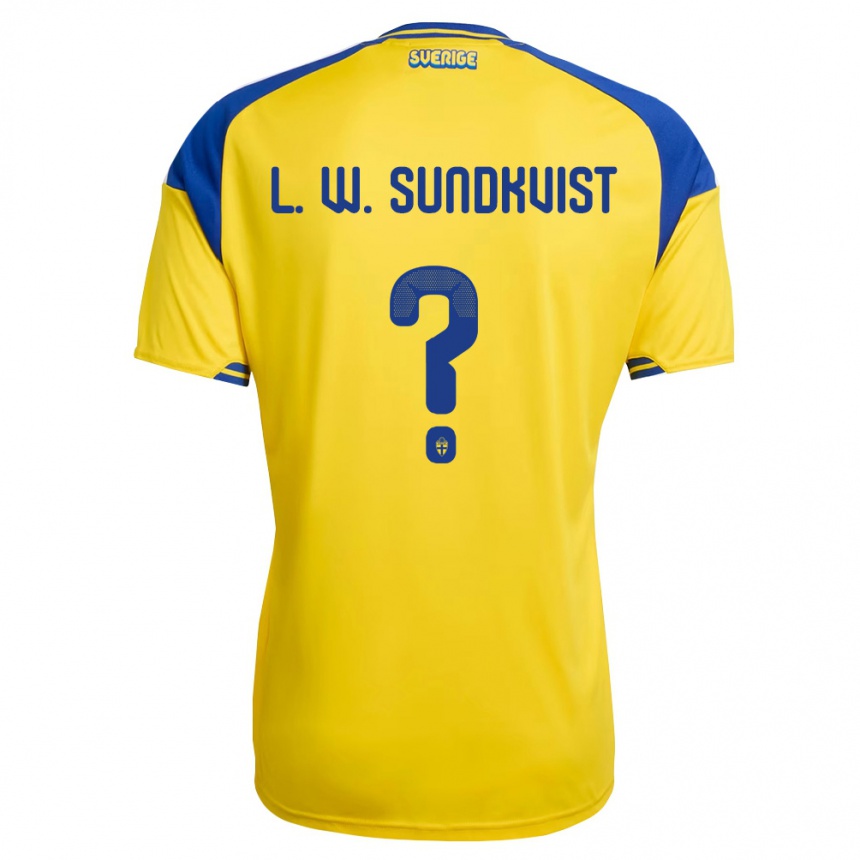גברים כדורגל שוודיה Leandro Westberg Sundkvist #0 צהוב כחול לבן ג'רזי ביתית 26-28