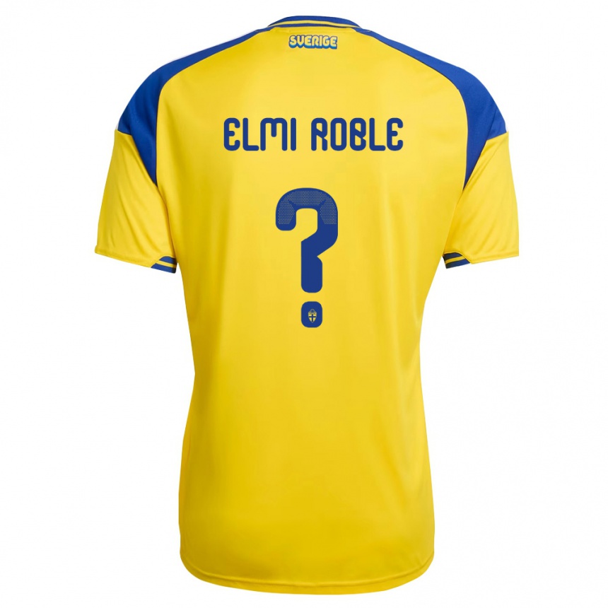 גברים כדורגל שוודיה Alinur Elmi Roble #0 צהוב כחול לבן ג'רזי ביתית 26-28