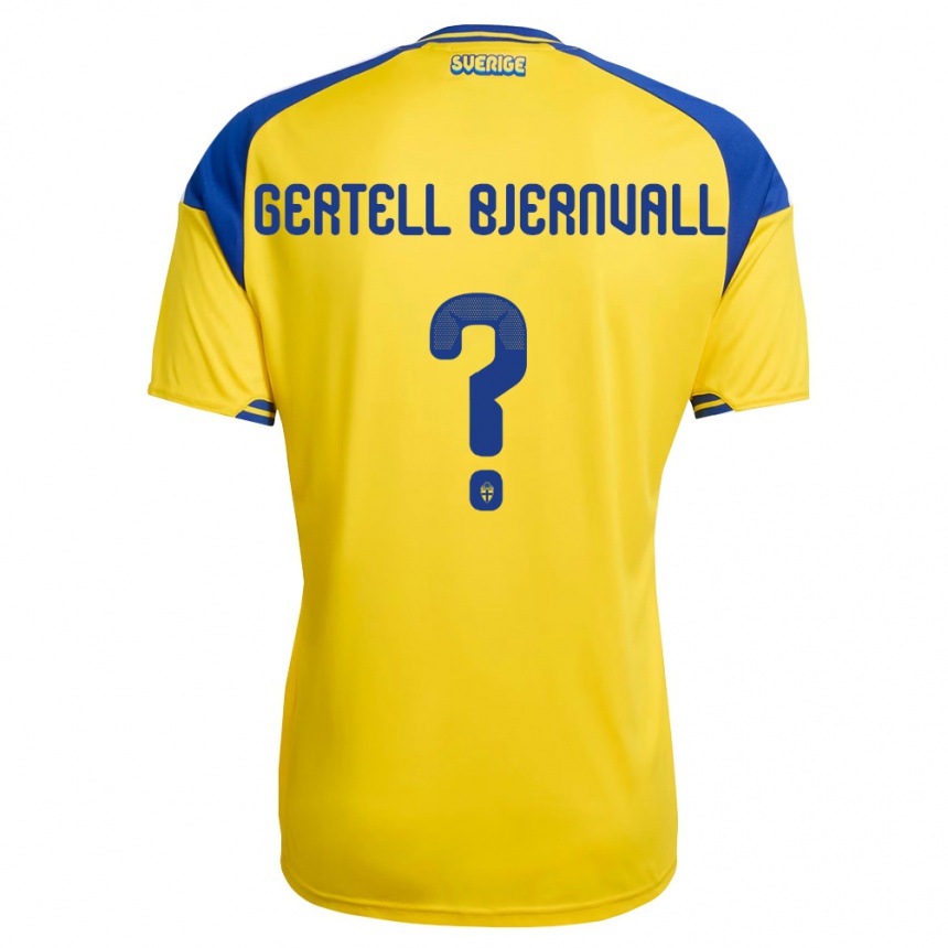 גברים כדורגל שוודיה Felix Gertell Bjernvall #0 צהוב כחול לבן ג'רזי ביתית 26-28