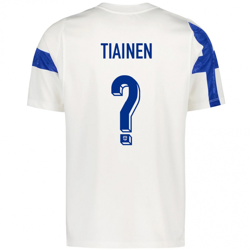 גברים כדורגל פינלנד Konsta Tiainen #0 לבן כחול ג'רזי ביתית 26-28