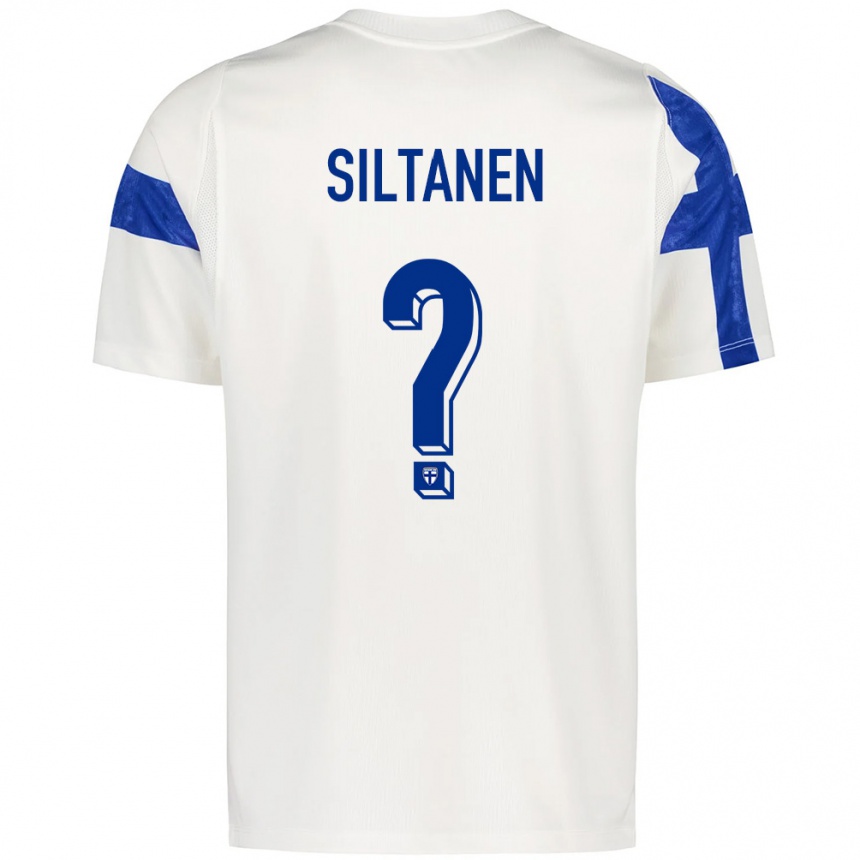 גברים כדורגל פינלנד Eetu Siltanen #0 לבן כחול ג'רזי ביתית 26-28