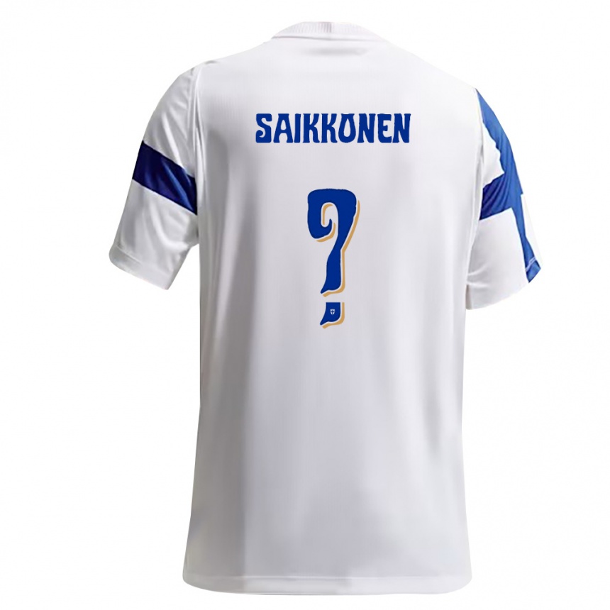 גברים כדורגל פינלנד Otso Saikkonen #0 לבן כחול ג'רזי ביתית 26-28