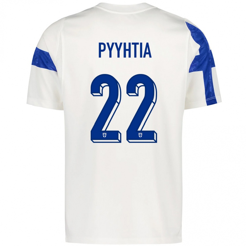 גברים כדורגל פינלנד Niklas Pyyhtiä #22 לבן כחול ג'רזי ביתית 26-28