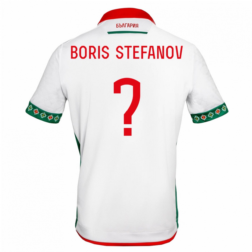 גברים כדורגל בולגריה Boris Stefanov #0 לבן ירוק אדום ג'רזי ביתית 26-28