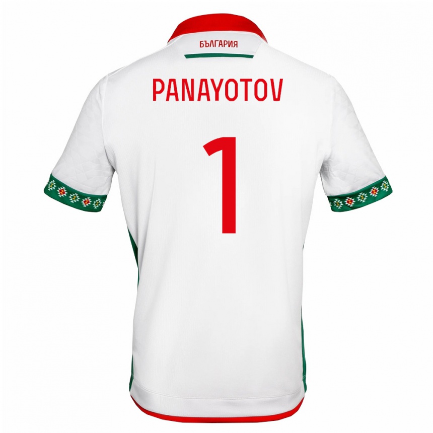 גברים כדורגל בולגריה Aleksandar Panayotov #1 לבן ירוק אדום ג'רזי ביתית 26-28